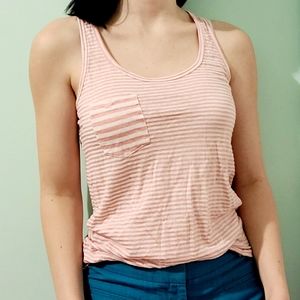 🦄LOFT striped pink and white tank top- medium